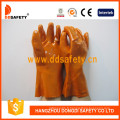 Gants orange d&#39;industrie de PVC, doublure de coton 100% Dpv102